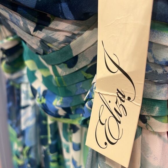 NWT Eliza J Halter Pleated Evening Dress Size 14 - Picture 4 of 7